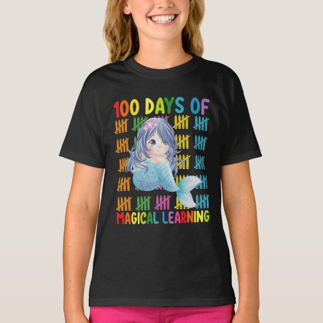 Camiseta 100 Días De Escuela Mágica De Aprendizaje (Anverso)