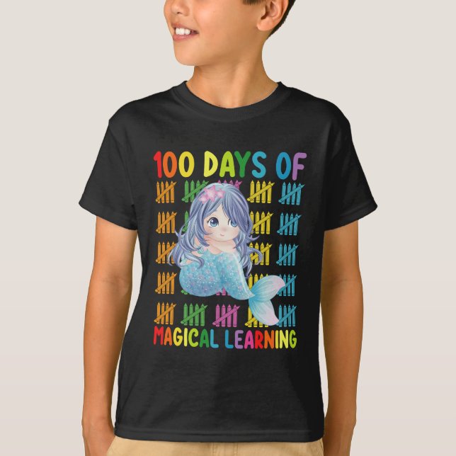 Camiseta 100 Días De Escuela Mágica De Aprendizaje (Anverso)