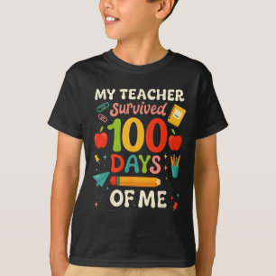 Camiseta 100 Días De Escuela Mi Maestro Sobrevivió 100 Días