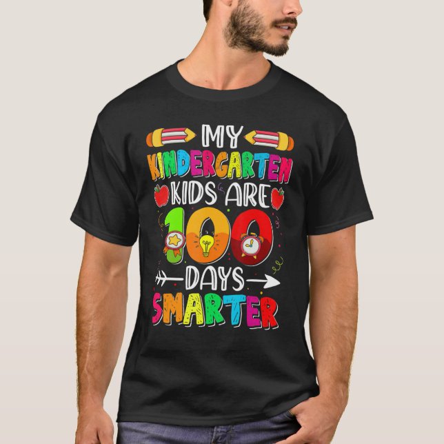 Camiseta 100 Días De Escuela Mis Niños De Parvulario Tienen (Anverso)