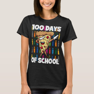 Camiseta 100 días de escuela mordiendo Pepperoni Pizza Slic