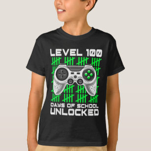 Camiseta 100 Días De Escuela Niños De Videojuegos Jugadores