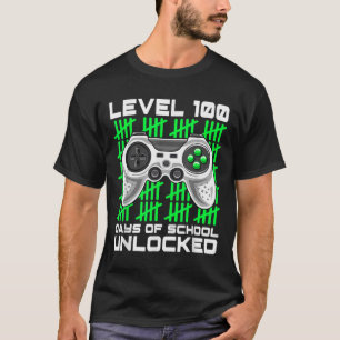 Camiseta 100 Días De Escuela Niños De Videojuegos Jugadores