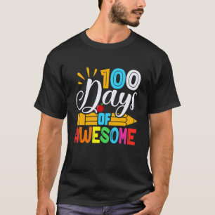 Camiseta 100 días de escuela niños maestros felices 100