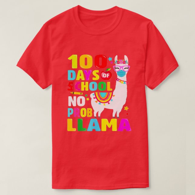 Camiseta 100 días de escuela No hay problema llamado máscar (Diseño del anverso)