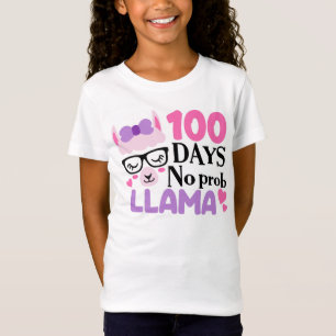 Camiseta 100 días de escuela - No Prob Llama