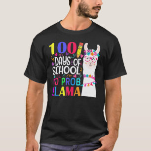 Camiseta 100 Días De Escuela No Prob llama Llama Maestra Y
