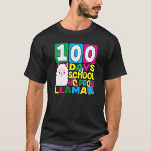 Camiseta 100 Días De Escuela No Prob llama Llama Maestra Y
