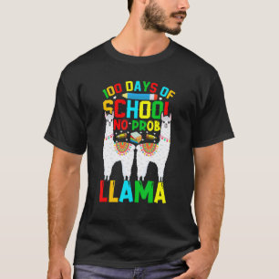 Camiseta 100 Días De Escuela No Prob-llama Llama Profesor Y