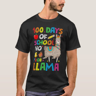Camiseta 100 Días De Escuela No Prob-llama Llama Profesor Y