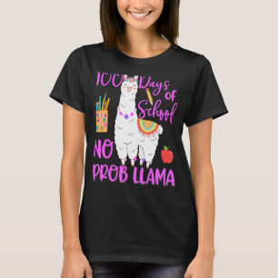 Camiseta 100 Días De Escuela No Profesor Prob-llama Llama 1