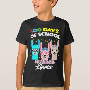 Camiseta 100 Días De Escuela No Profesor Prob-llama Llama 1