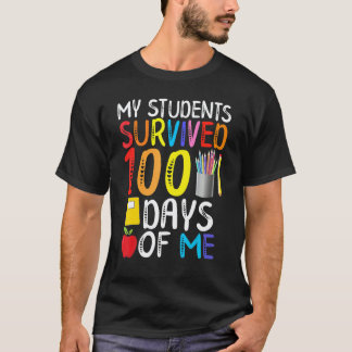 Camiseta 100 Días De Escuela Para El Maestro Mis Estudiante