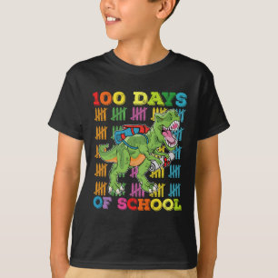 Camiseta 100 Días De Escuela Para Estudiante De Dinosaurio 