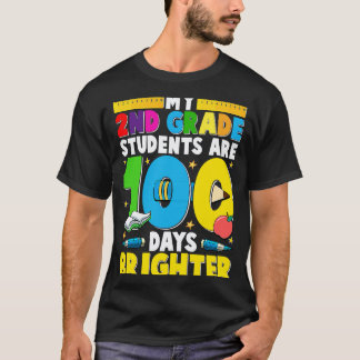 Camiseta 100 días de escuela para maestro de segundo grado