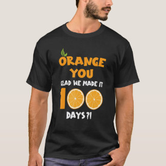 Camiseta 100 Días de Escuela para Maestros de Niños Naranja