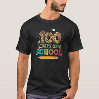 Camiseta 100 Días de Escuela para Maestros Niños Estudiante