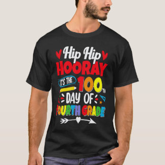 Camiseta 100 Días De Escuela Para Niños Cuarto Grado Maestr