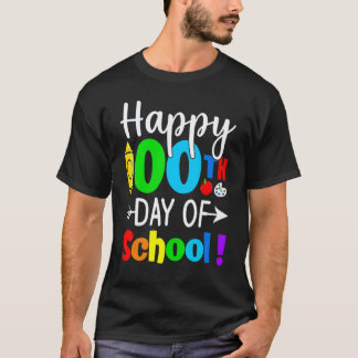 Camiseta 100 días de escuela para niños de maestro Feliz 10