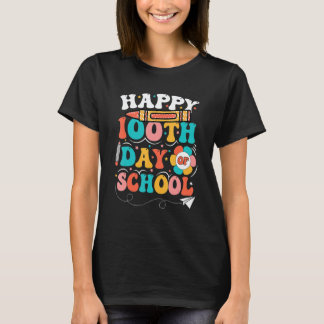 Camiseta 100 Días De Escuela Para Niños De Maestros Feliz 1