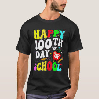 Camiseta 100 Días De Escuela Para Niños De Maestros Feliz 1