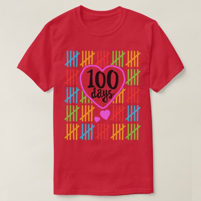 Camiseta 100 días de escuela para profesoras mujeres que cu (Diseño del anverso)