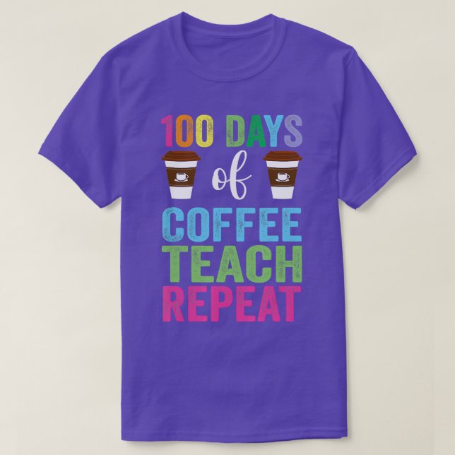 Camiseta 100 Días De Escuela Para Profesores De Café Hombre (Diseño del anverso)