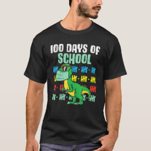 Camiseta 100 Días De Escuela Para Rex Dino En Cuarentena De
