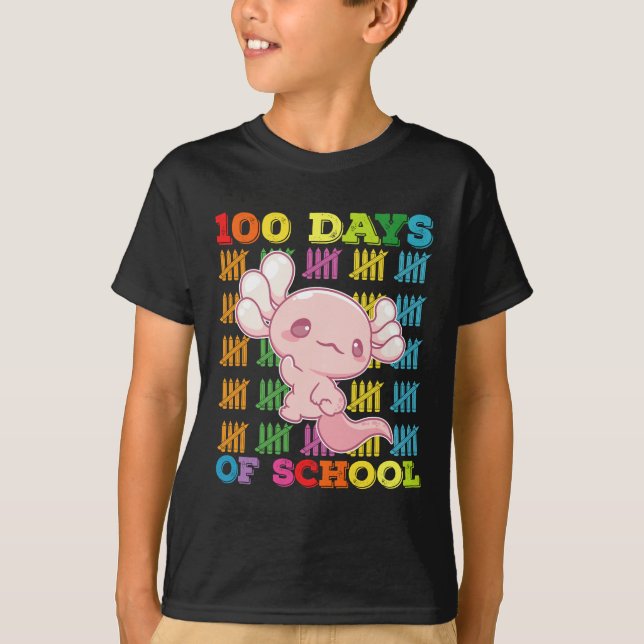 Camiseta 100 Días De Escuela Profesor De Axolotl (Anverso)
