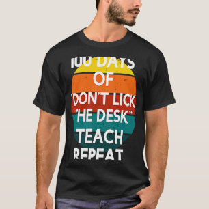 Camiseta 100 días de escuela retro vintage kindergarten Tea
