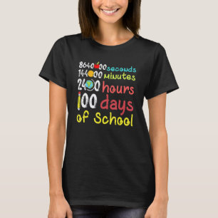 Camiseta 100 Días De Escuela Segundo Minuto Horas Profesor