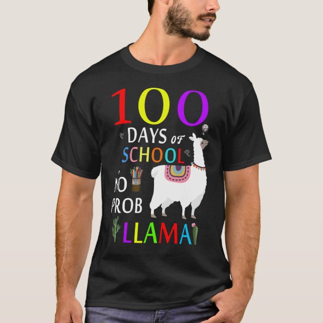 Camiseta 100 días de escuela sin llama de prob (Anverso)