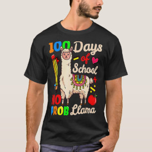 Camiseta 100 Días De Escuela Sin Prob Llama Lindo Día 100 T