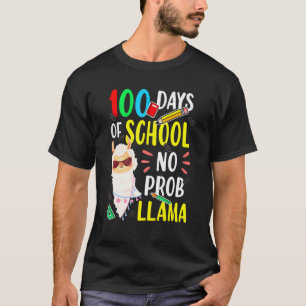 Camiseta 100 Días De Escuela Sin Prob Llama Llama Divertida