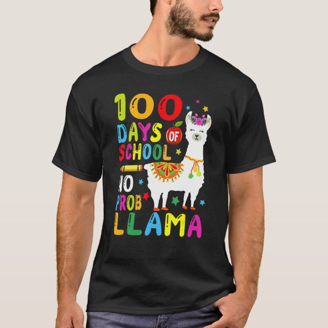 Camiseta 100 Días De Escuela Sin Prob Llama Llama Maestra 1 (Anverso)
