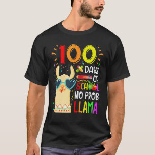 Camiseta 100 Días De Escuela Sin Prob Llama Maestra Niños E