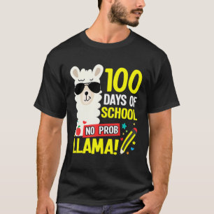 Camiseta 100 días de escuela sin prob llamas Chicas niños g