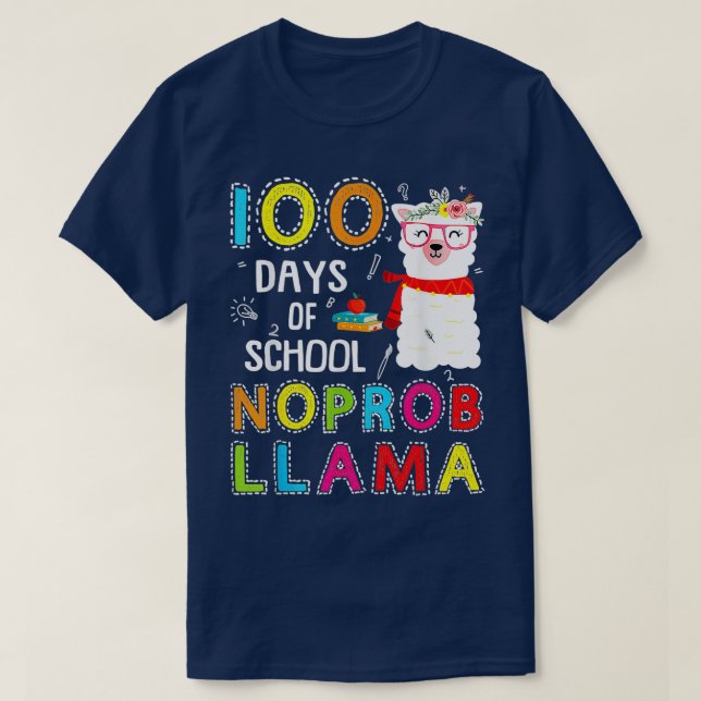 Camiseta 100 días de escuela sin problemas con gafas (Diseño del anverso)