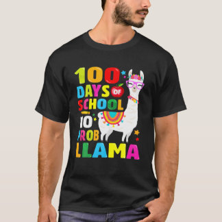 Camiseta 100 Días De Escuela Sin Probllama Llama 100 Días