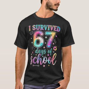 Camiseta 100 Días De Escuela Sobreviví 67 Días De Escuela T