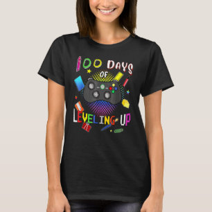 Camiseta 100 Días De Escuela Subiendo De Nivel Videojugador