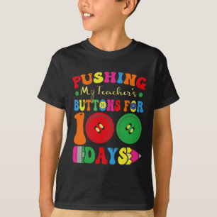 Camiseta 100 días de escuela tirando los botones de mi prof