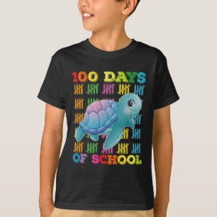 Camiseta 100 Días De Escuela Tortuga Maestro Estudiante