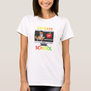 Camiseta 100 días de escuela virtual estudiante de primer g