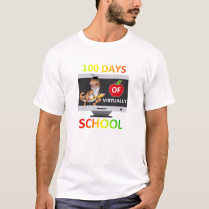 Camiseta 100 días de escuela virtual estudiante de primer g
