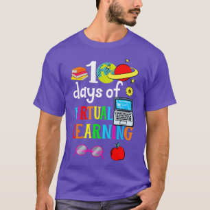 Camiseta 100 Días De Escuela Virtual Learning Home Online C