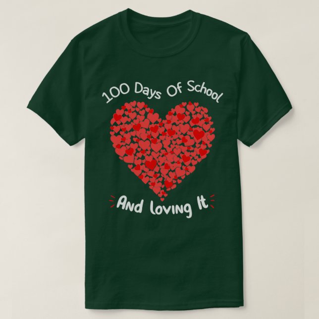 Camiseta 100 días de escuela y amándola corazón de corazone (Diseño del anverso)