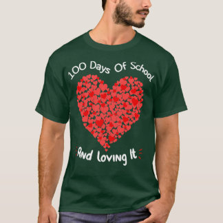 Camiseta 100 días de escuela y amándola corazón de corazone