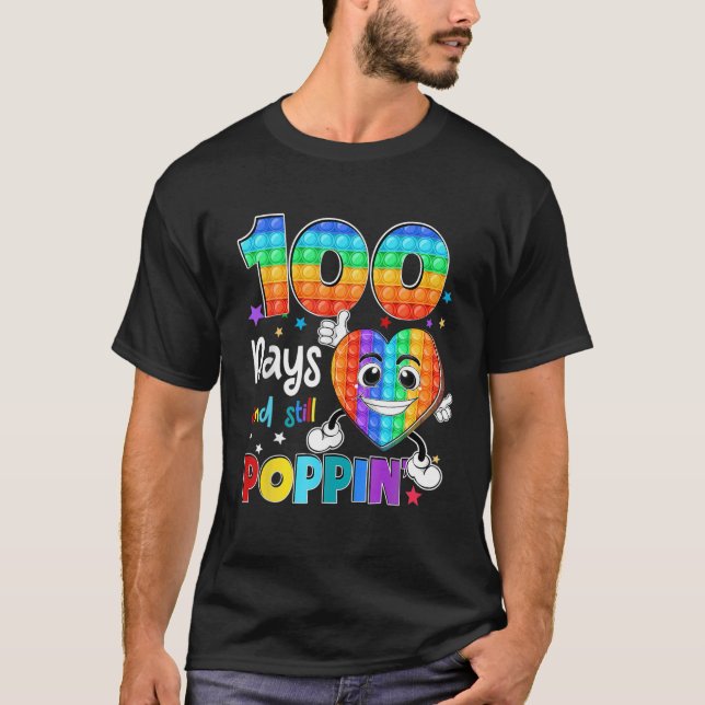 Camiseta 100 Días De Escuela Y Todavía Poppin Fidget 100D (Anverso)