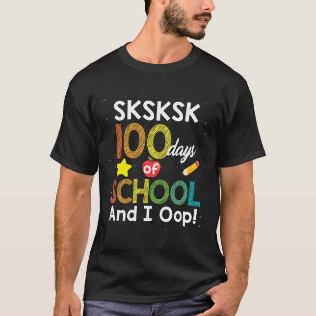 Camiseta 100 Días De Escuela Y Yo Dejo A Divertido Profesor (Anverso)